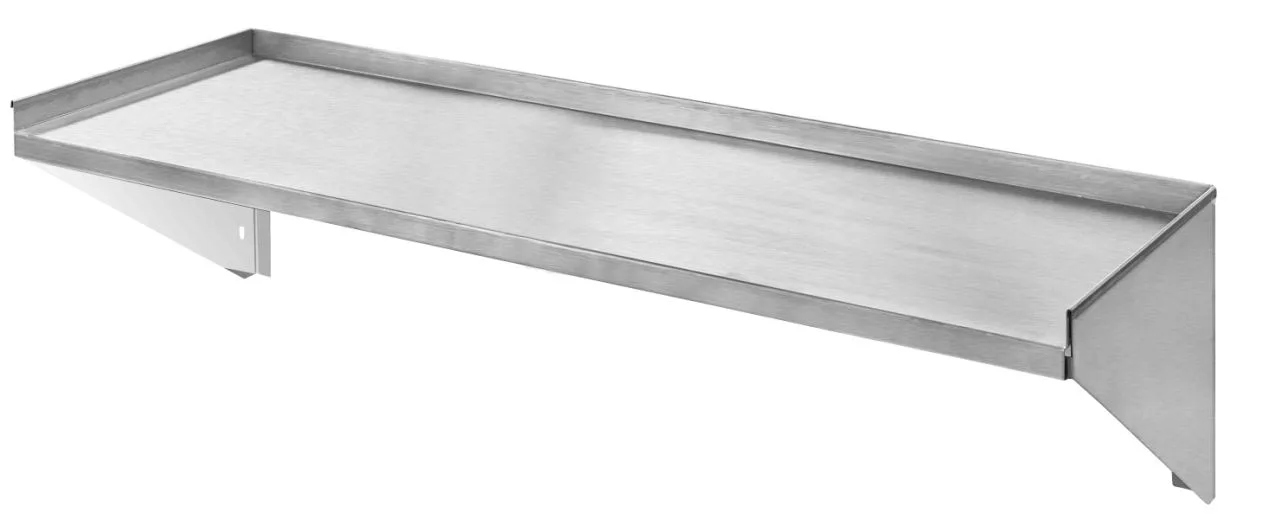 Klinger's Trading WS1672 72" Stainless Steel Wall-Mounted Shelf, 18 Gauge, 16"D, NSF