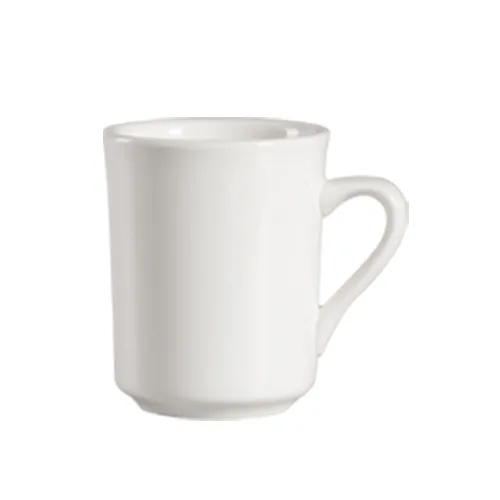 CAC China 101-17 Lincoln Mug, 8‑Ounce 3¼" Dia x 3¾" H Porcelain White, Microwave Safe - 1 Dozen