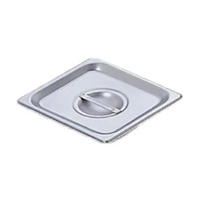 Omcan USA 80280 Stainless Steel 1/6‑Size Flat Solid Steam Table Pan Cover with Handle, NSF
