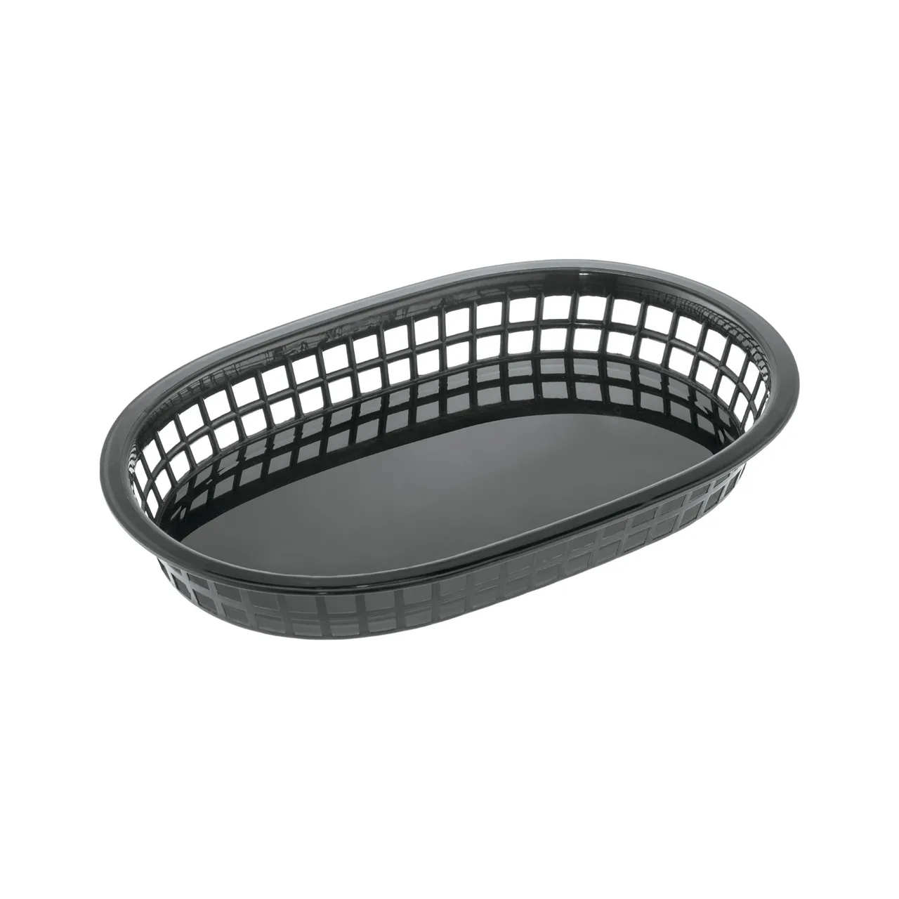 CAC China TTFB-10BK Food Basket, 10" Oblong Polypropylene Tray, Black Finish, 10-7/8" - 1 Dozen