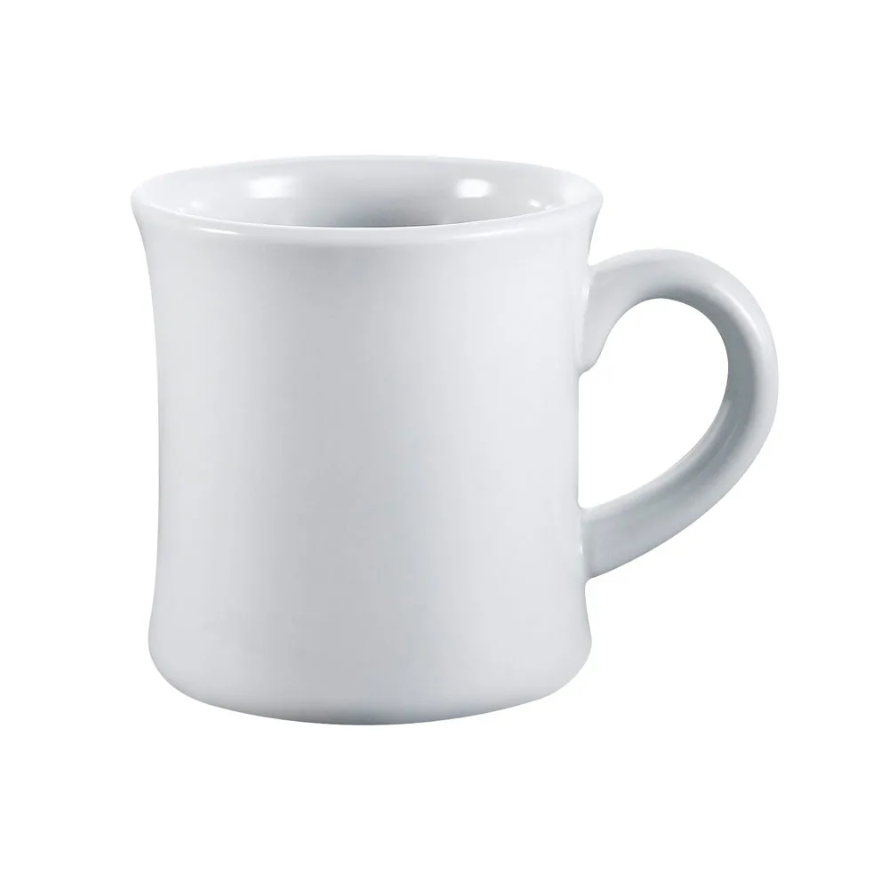 CAC China HAR-75-P - Hartford 7.5oz Porcelain Mug, 3-1/4" Dia. x 3-7/8" H, White - 1 Dozen