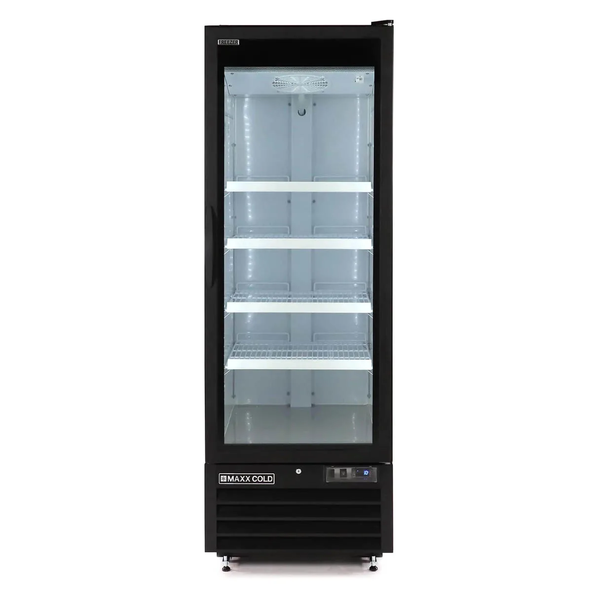 Maxx Cold MXGDM-30FBHC - 30 cu ft Glass Door Merchandiser, 27" Wide, 2/3 HP Compressor, Lockable Door