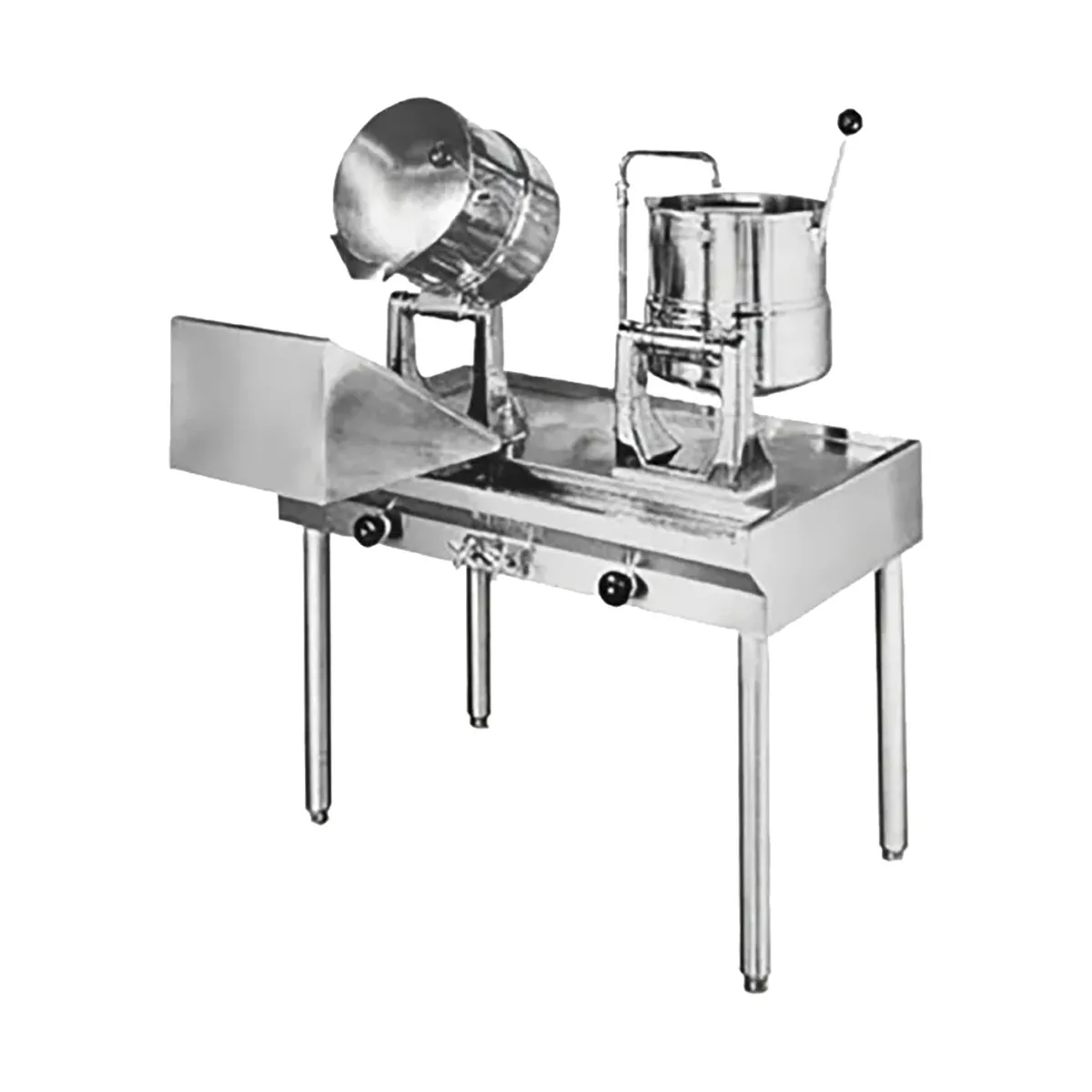Groen 162391 12.5 Gallon Floor Tilting 2/3 Steam Jacketed Direct Steam Kettle w/ 63" Table