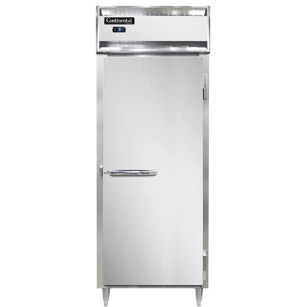 Continental Refrigerator D1FESN 28" 1-Section Reach-In Freezer, Solid Door, Top Mounted, 18 cu. ft., Stainless Steel Front, Aluminum Sides