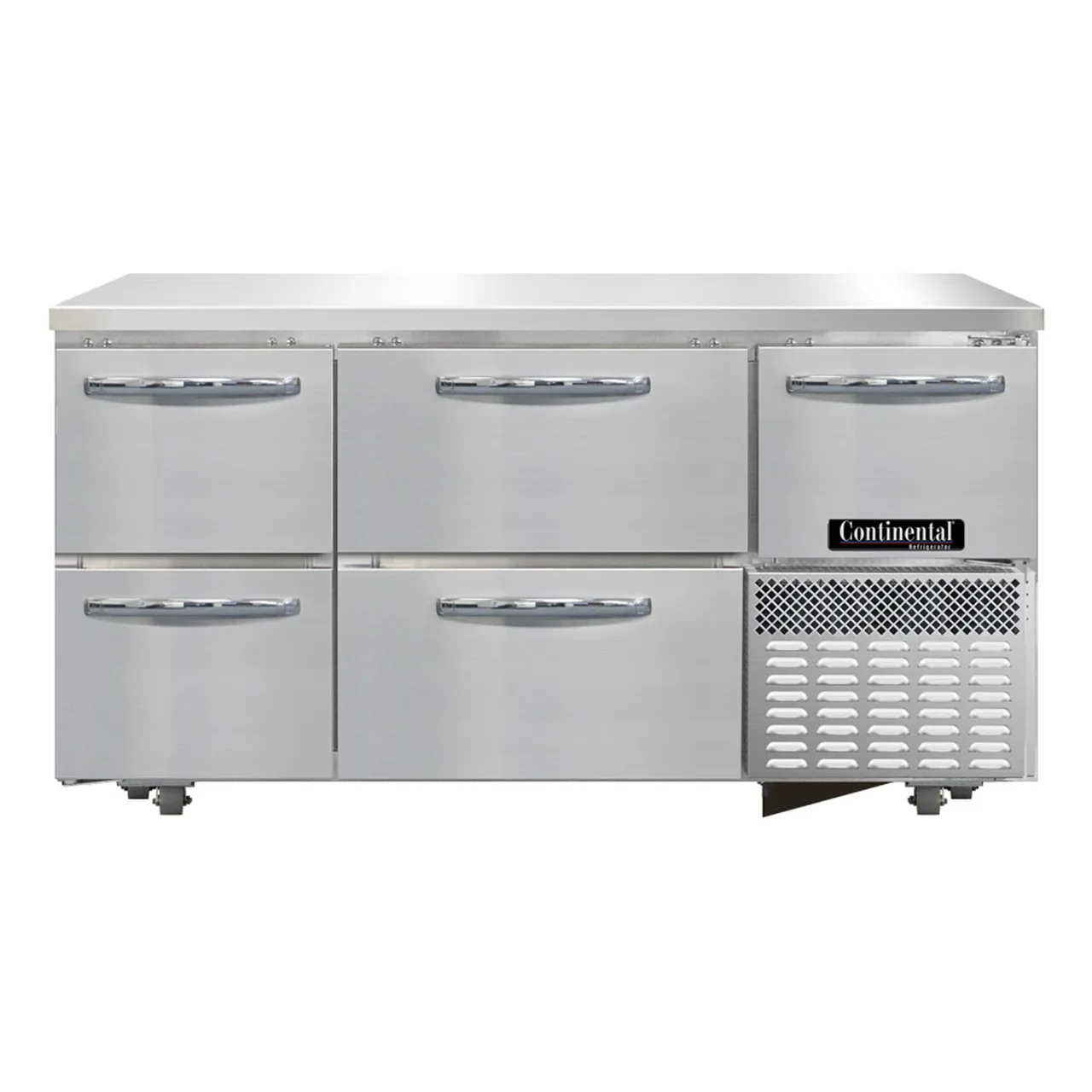 Continental Refrigerator FA60SN-U-D 60" 2-Drawer 1 Half-Door Undercounter Freezer, Front-Breathing, 15.2 cu. ft.