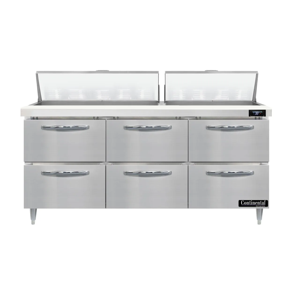 Continental Refrigerator D72N18-D 72" Sandwich / Salad Prep Table w/ 6 Drawers, 18 Pans