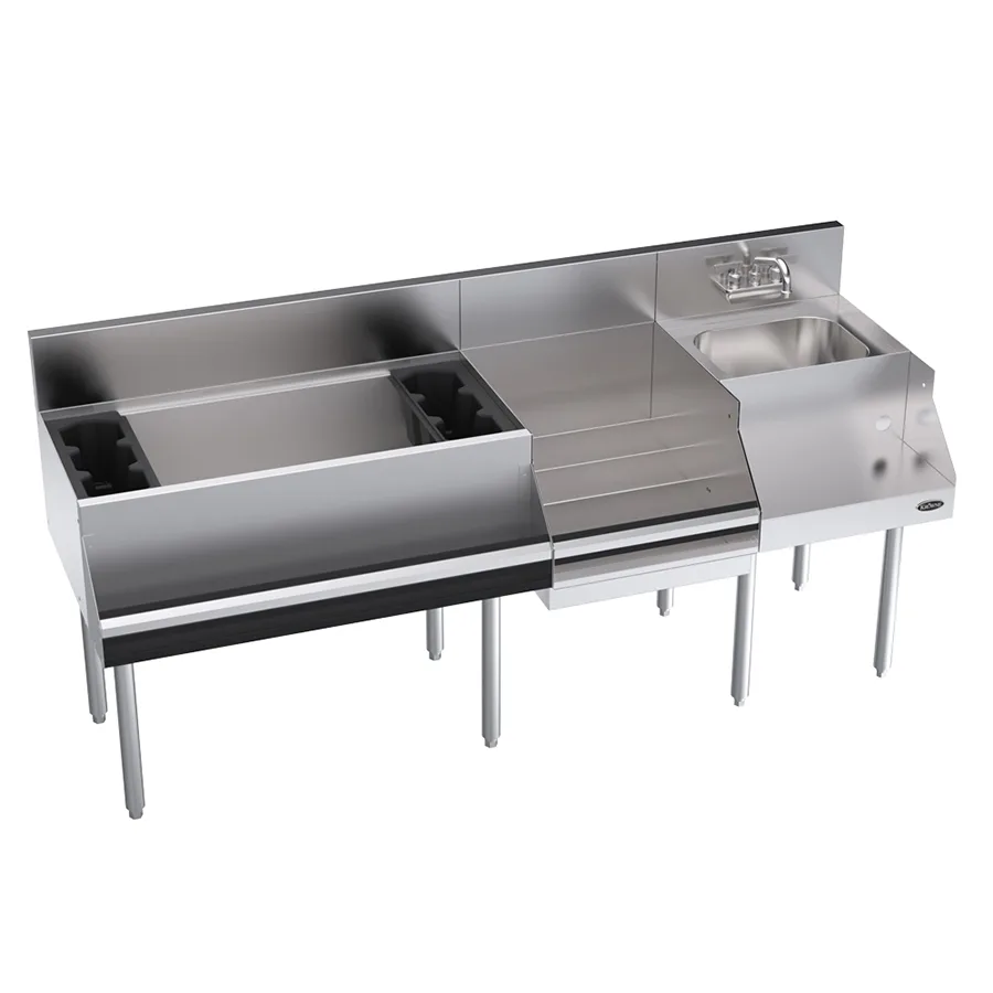 Krowne KR24-W72D-10 72" Blender Station Underbar Ice Bin/Cocktail Station w/ 10 Circuit - 110 lbs