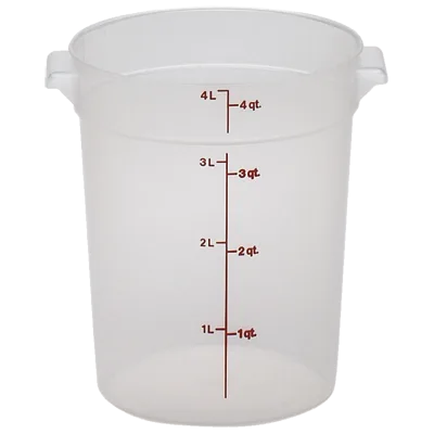 Cambro RFS4PP190 Round 4-Quart Container, 8-3/16" Dia x 8-9/16" H, Polypropylene, NSF – No Lid