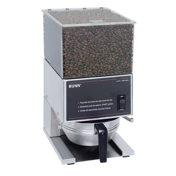 BUNN 20580.0001 LPG Low Profile Grinder, Portion Control - 6 lbs Hoppers /360W/120V - S.Steel Decor