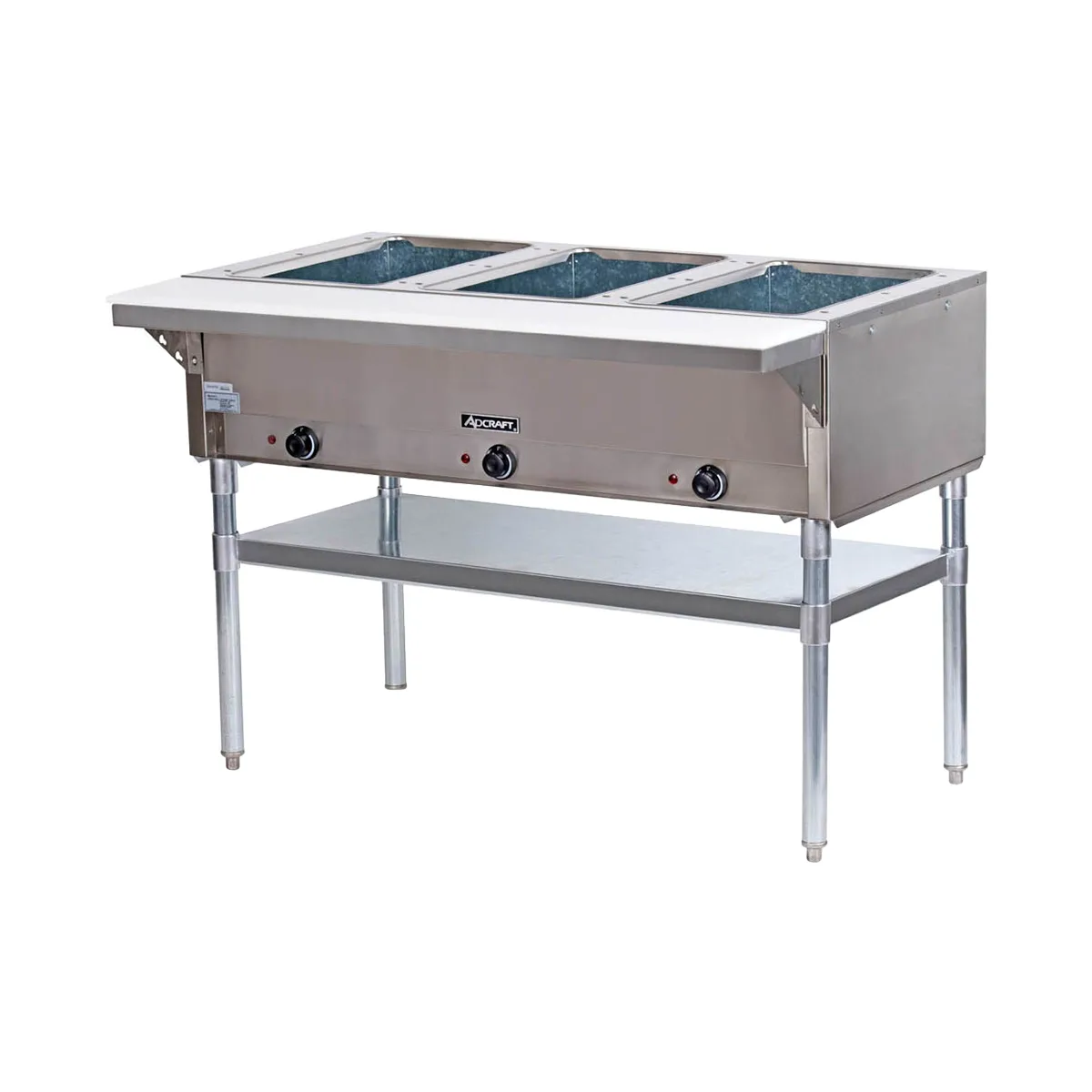 Adcraft ST-120/3 48" Electric Steam Table, (3) Open Wells