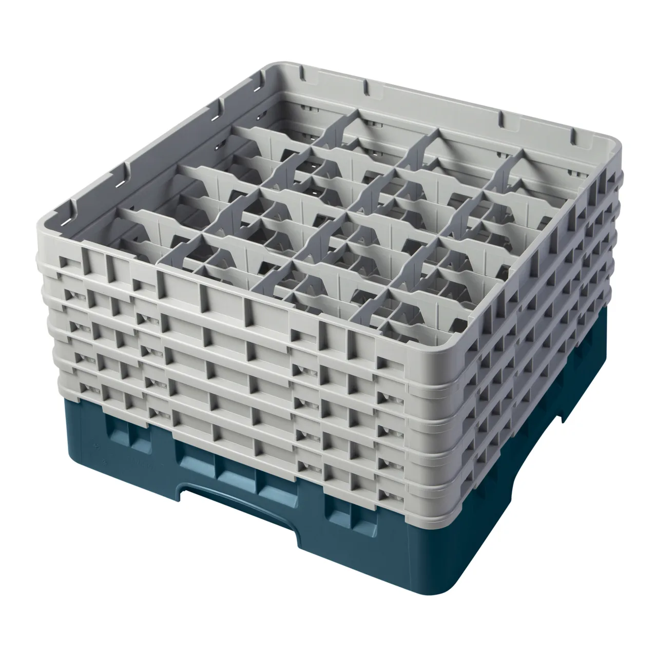 Cambro 16S958414 Camrack Glass Rack, Teal, Full Size, 19-3/4 x 19-3/4, 16 Compartments, 4-3/8 Max Dia