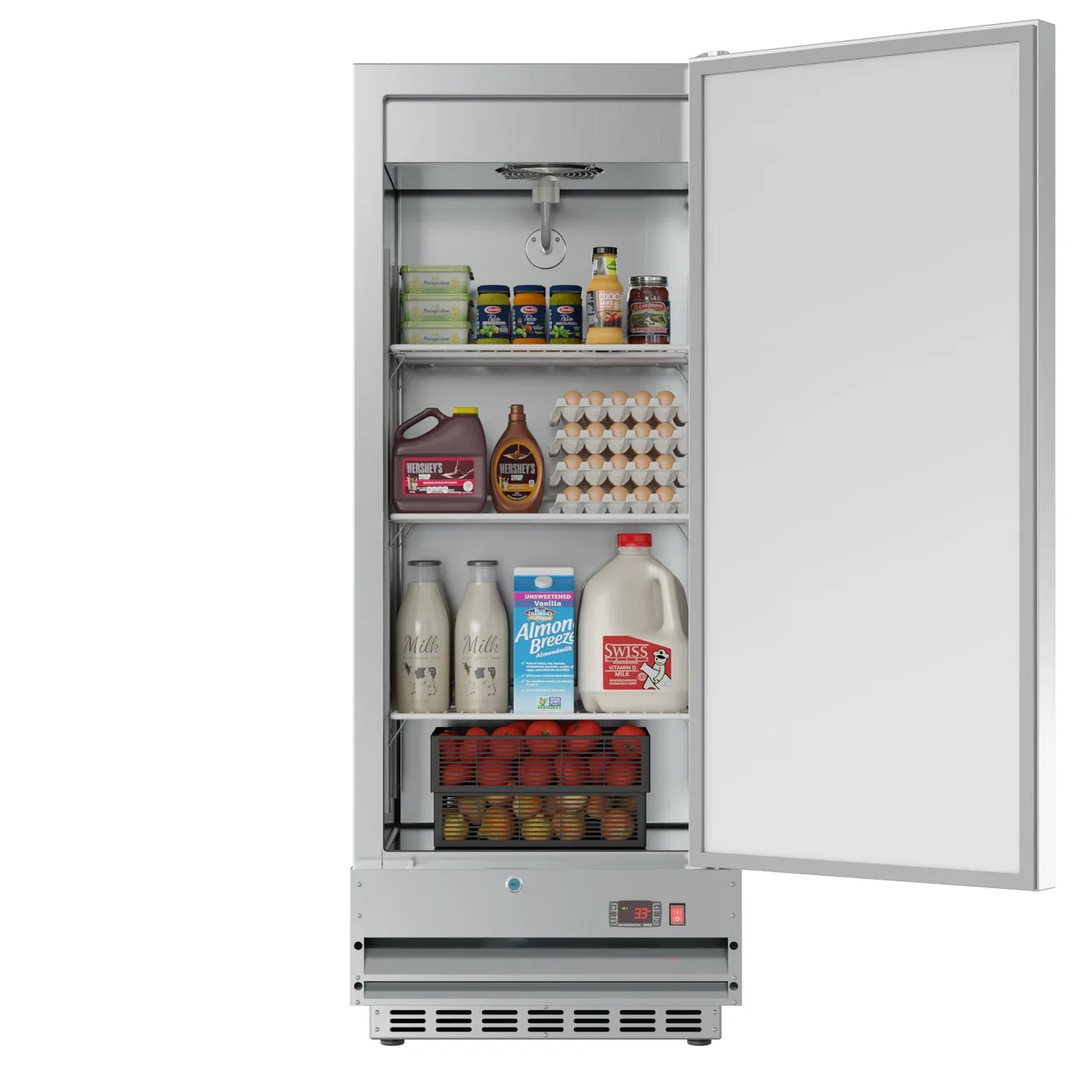 Koolmore RIR-1D-SS12C 25" 1-Solid Door Reach-In Refrigerator, 12 cu. ft., Bottom Mounted