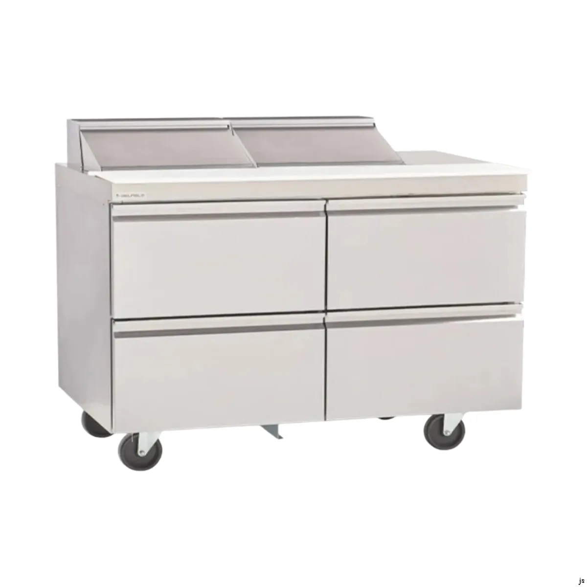 Delfield D4448NP-6M 48" 2-Section Mega Top Sandwich and Salad Prep Table, 4 Drawers, 6 Pans, Stainless Steel
