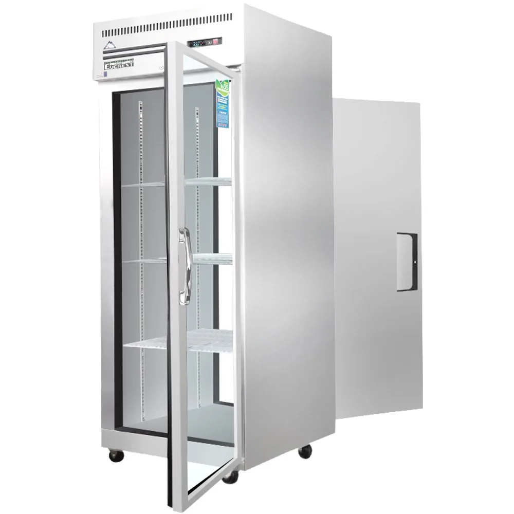 Everest ESPT-1G-1S 1-Section Pass-Thru Refrigerator w/ Solid & Glass Full Door, Top Mount, 23 cu. ft.