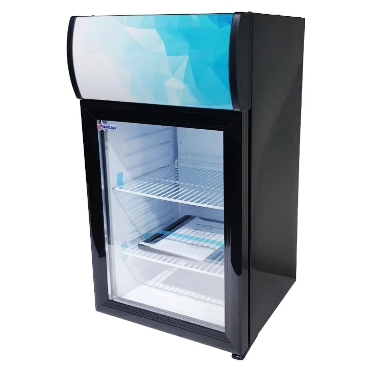 Omcan USA 44528 15" Countertop Glass Door Refrigerator in Black, 1.4 cu. ft.