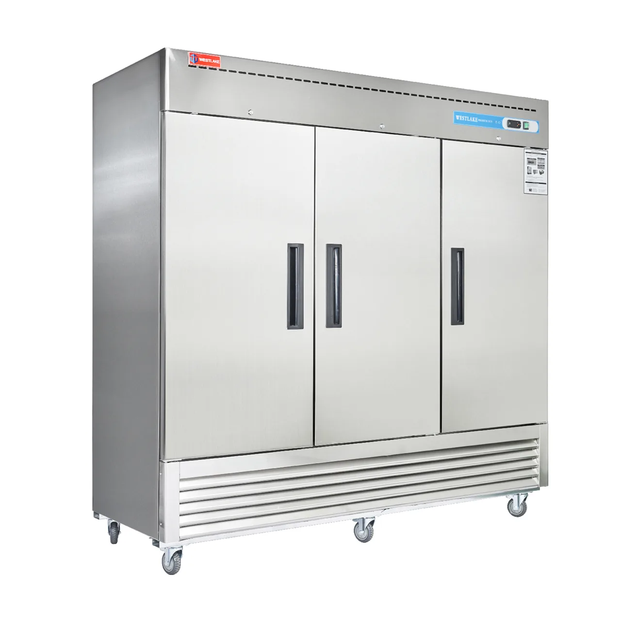 Westlake WKF-82B 82" 3-Solid Door Reach-In Freezer, Bottom Mounted, 72 cu. ft., Stainless Steel
