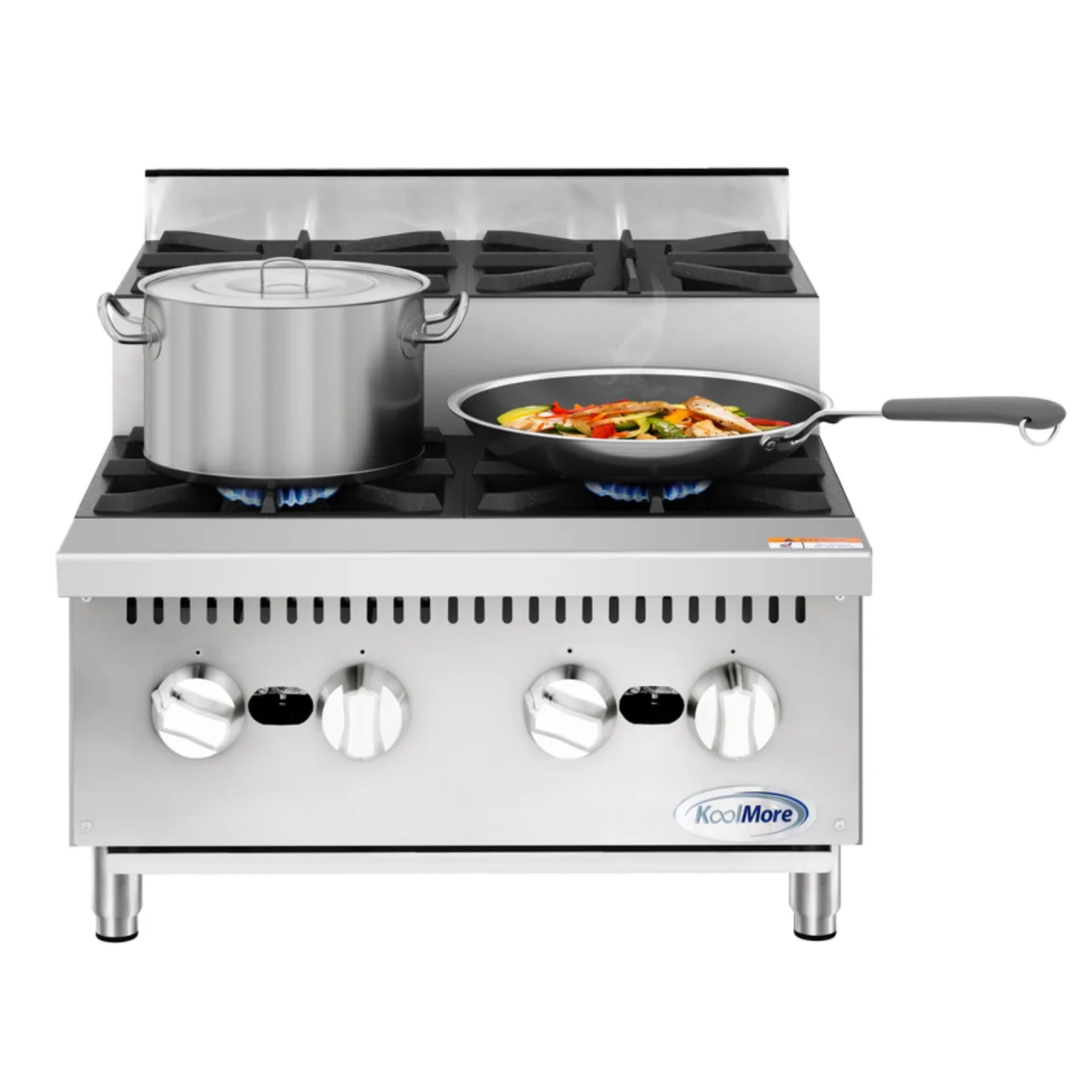 Koolmore KM-CRSU-24 Commercial Step-Up Range, 24"W, (4) 26, 000 Btu Burners