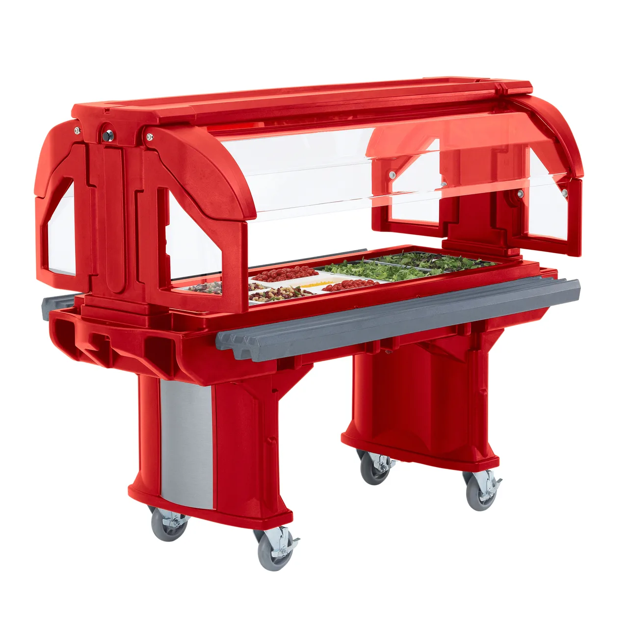 Cambro VBRL5158 Versa Food Bar™ Serving Buffet, Hot Red, 5 ft. unit, (4) Pan