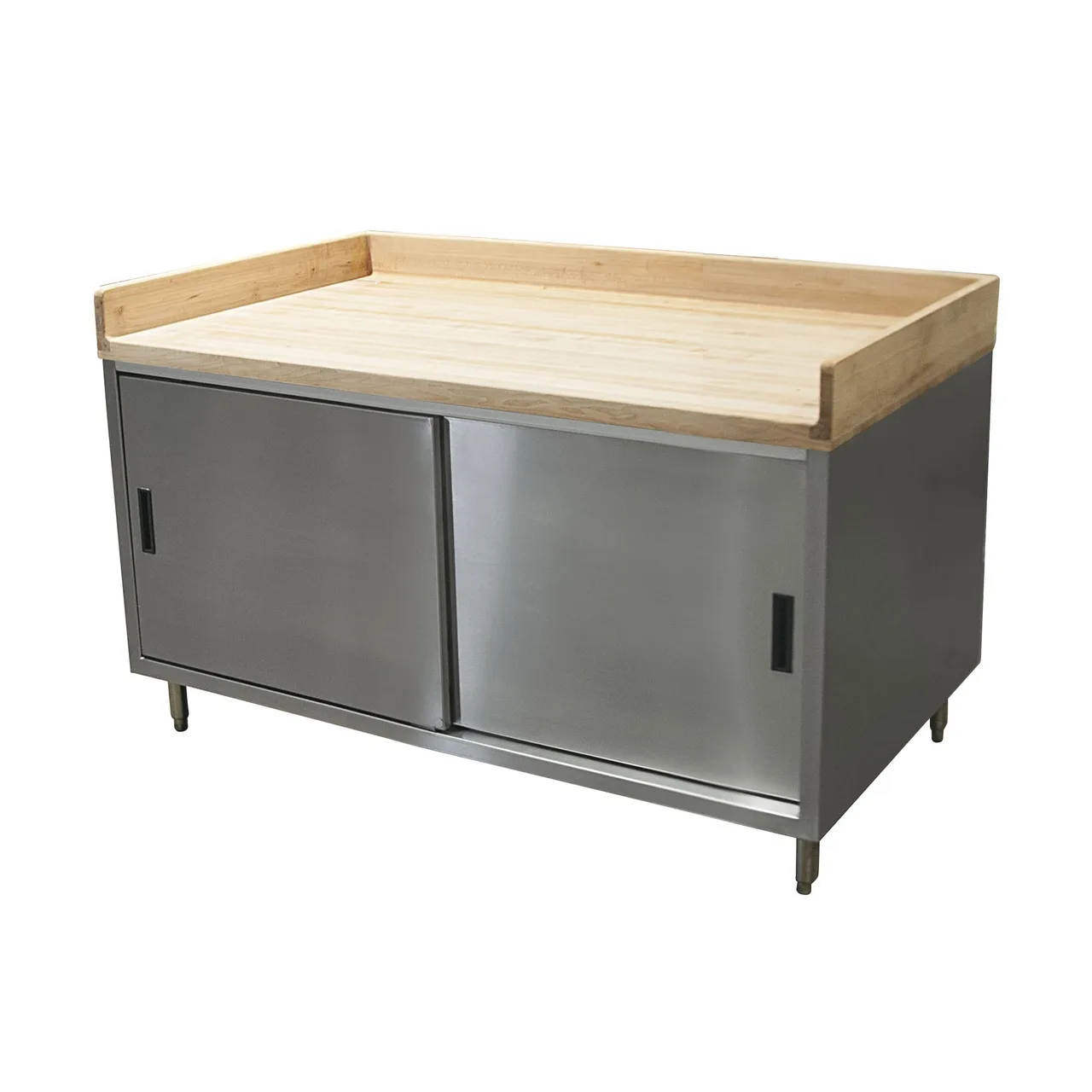 BK Resources CMBT-3060S Chef Table, Cabinet Base with Sliding Doors