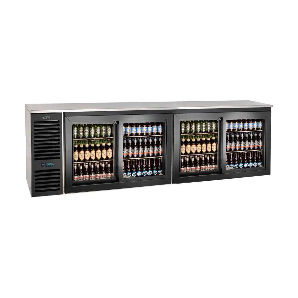 Krowne SD108 108" 2 Section Back Bar Cooler with Glass Door