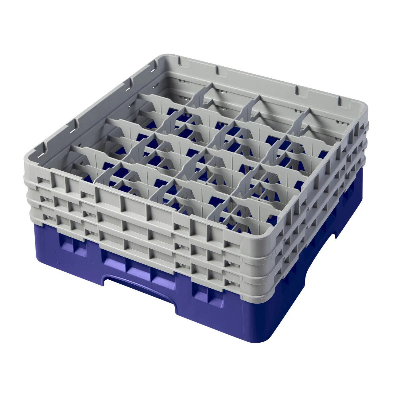 Cambro 16S638186 Camrack Glass Rack, Navy Blue, Full Size, 19-3/4" x 19-3/4", 16 Compartments