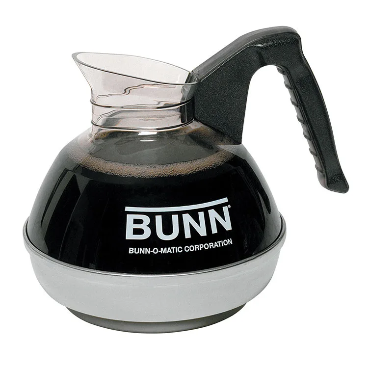 BUNN 06100.0101 64‑oz Coffee Decanter, EasyPour, Drip‑Proof, Black Handle, Stainless – 1 Pack