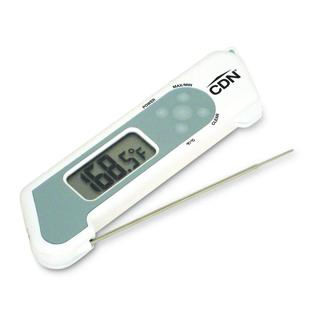 CDN TCT572-W Folding Thermometer, -58 to +572°F, 0.1°F Resolution, 4-1/4" Probe, Blue Backlit