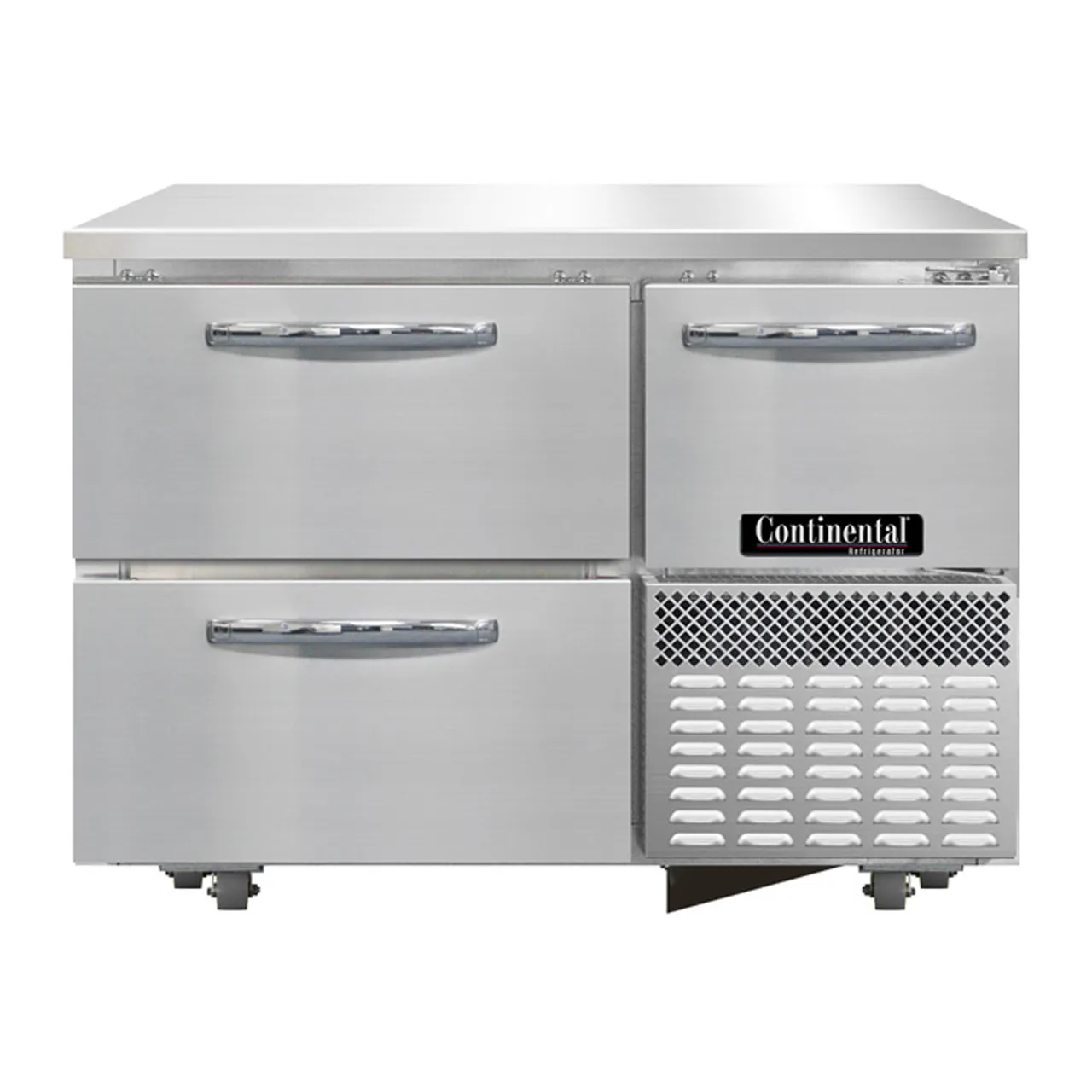 Continental Refrigerator RA43SN-U-D 43" 1-Door/2-Drawer Undercounter, SS, Front Breathing, 9.6 cu. ft.