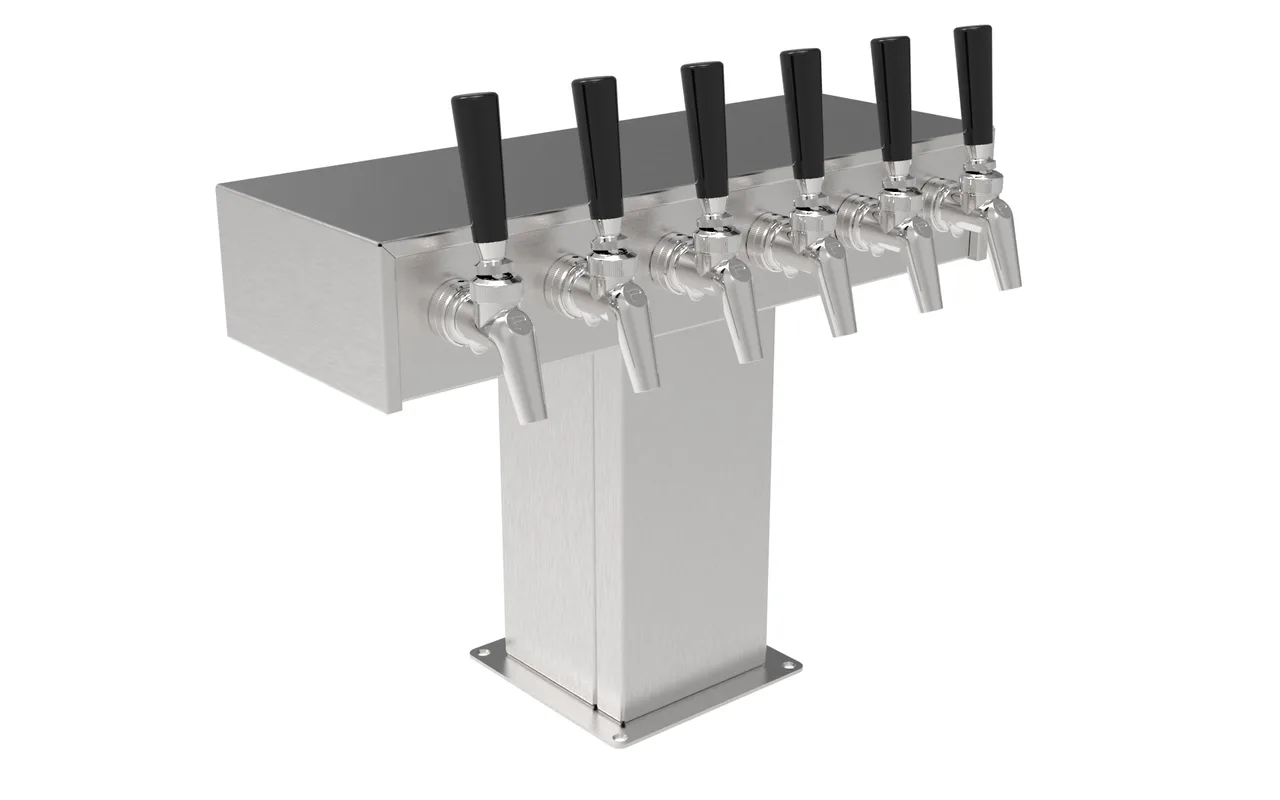 Perlick EA2110-6B Draft Beer Dispensing Tower, 6 Faucets