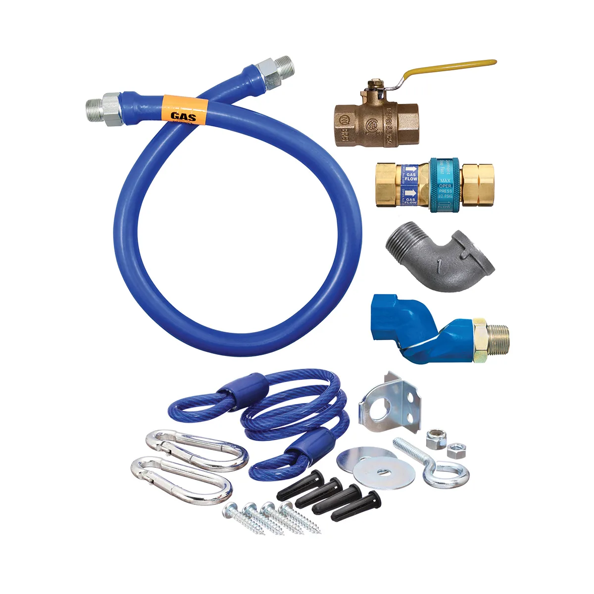 Dormont 16100KITS72 Deluxe SnapFast 72" Gas Connector Kit w/ Swivel MAX, Elbow, 1" Diameter