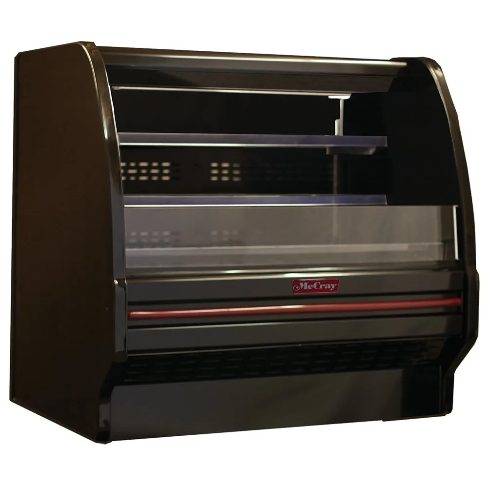 Howard-McCray R-OD40E-4L-B-LED 51" Horizontal Dairy Curved End Open Merchandiser in Black, Remote