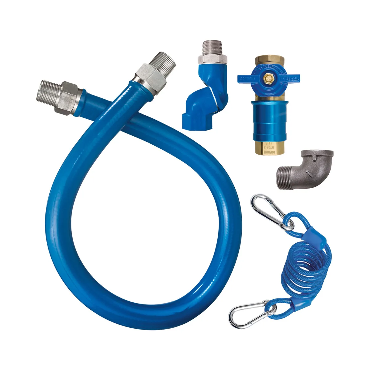 Dormont 16100KITCFS36 Safety Quik 36" Gas Connector Kit, Swivel MAX, Elbow, Restraining Cable, 1 Dia