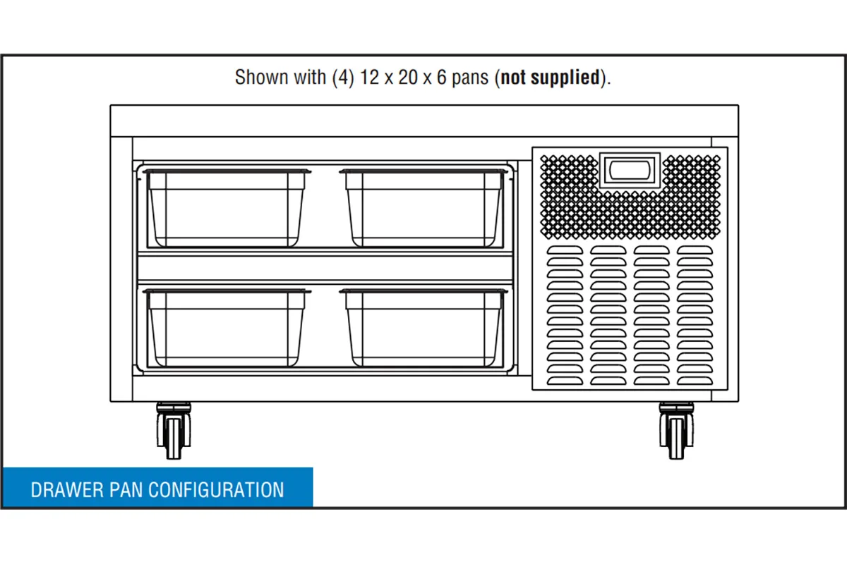 Continental Refrigerator D48GN 48" 2 Drawers Refrigerated Chef Base w/ Marine Edge