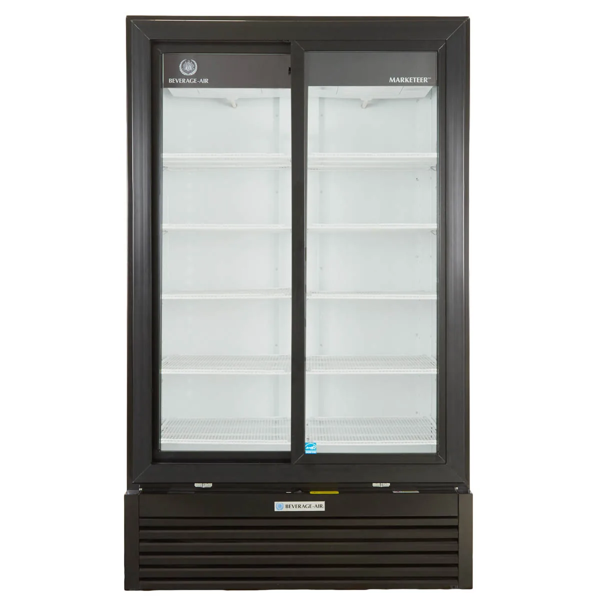 Beverage Air MT49-1B 47" 2-Section Marketeer Glass Door Merchandiser in Black, 37.42 cu. ft.