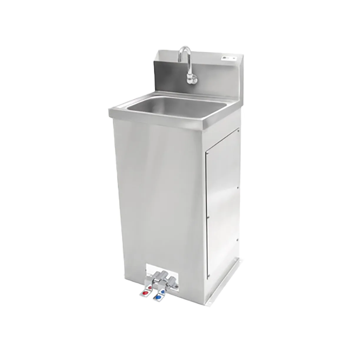 John Boos PBHS-F-1410 18" Freestanding Hand Sink w/ Hands Free Faucet & Double Foot Valves - 18 gauge