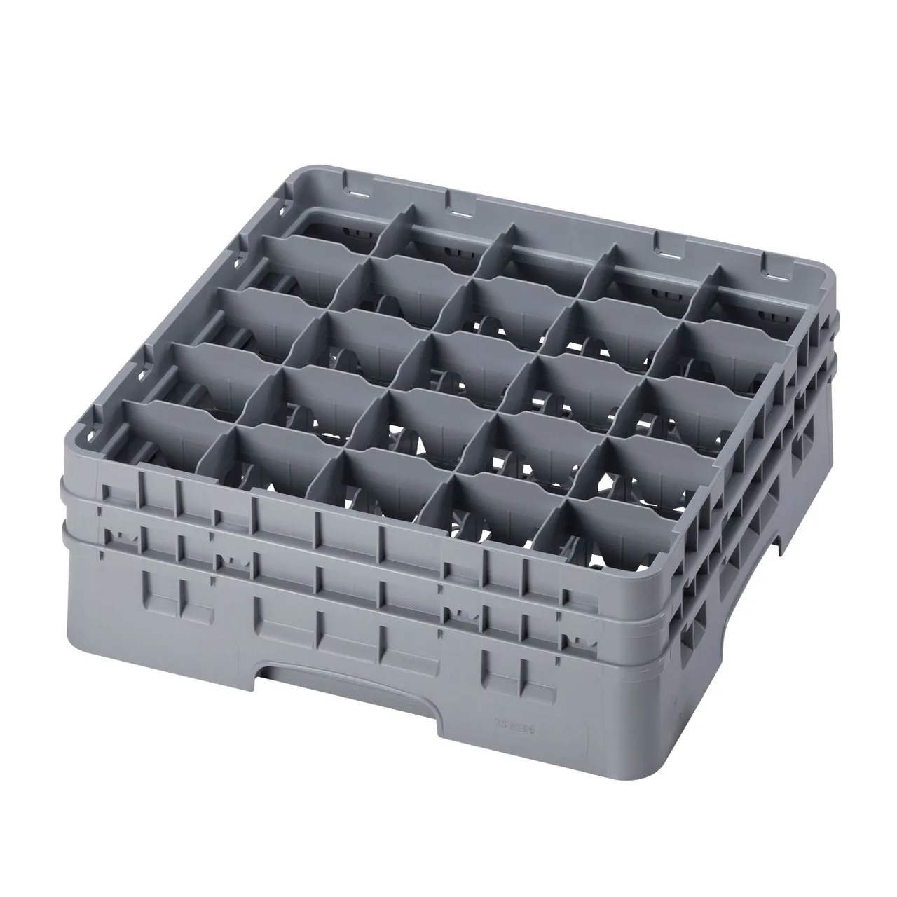 Cambro 25S534151 Camrack Glass Rack, Soft Gray, Full Size, 19-3/4"x19-3/4", 25 Compartments, 3-7/16" Max Dia, 6-1/8" Max Height