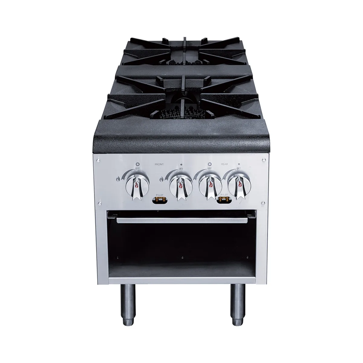 Dukers Appliance Co DCSPB2 18" Gas Stock Pot Range, (2) Three Ring Burners, Low Height, 160.000 BTU