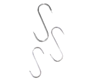 Omcan USA 10498 "S" Hook, 160mm x 6mm (6-1/4" x 1/4") Stainless Steel Meat Hook