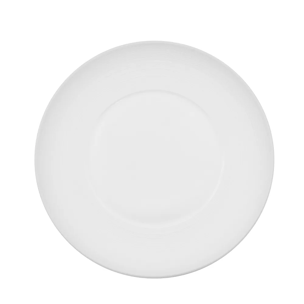 CAC China TST-W22 Transitions Plate, 8-1/4" Wide Rim, White Porcelain, Dishwasher Safe - Dozen
