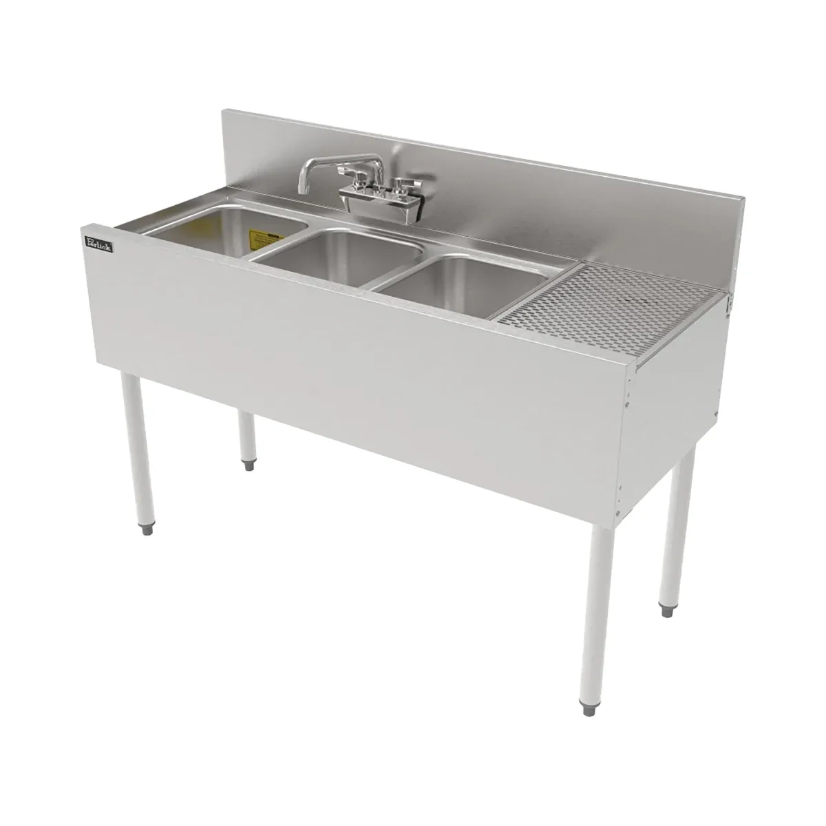 Perlick TS48M3-DBR Underbar Sink Units, 3 Compartment with Right Drainboard