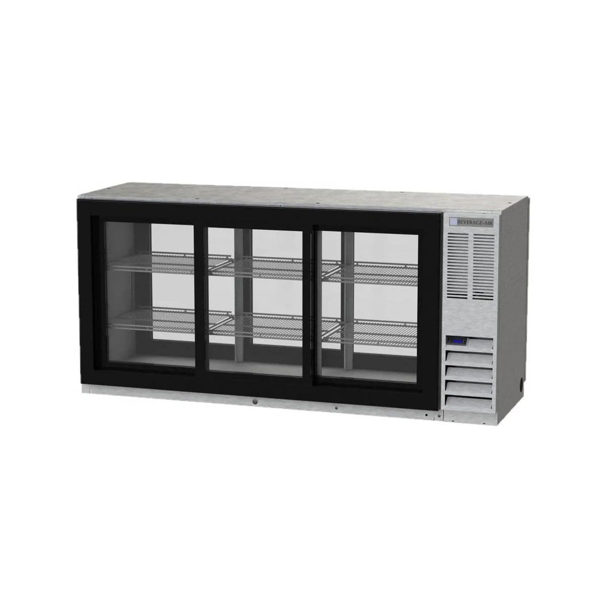 Beverage Air BB72HC-1-FG-PT-S 72" Pass-Thru Glass Door Back Bar Refrigerator