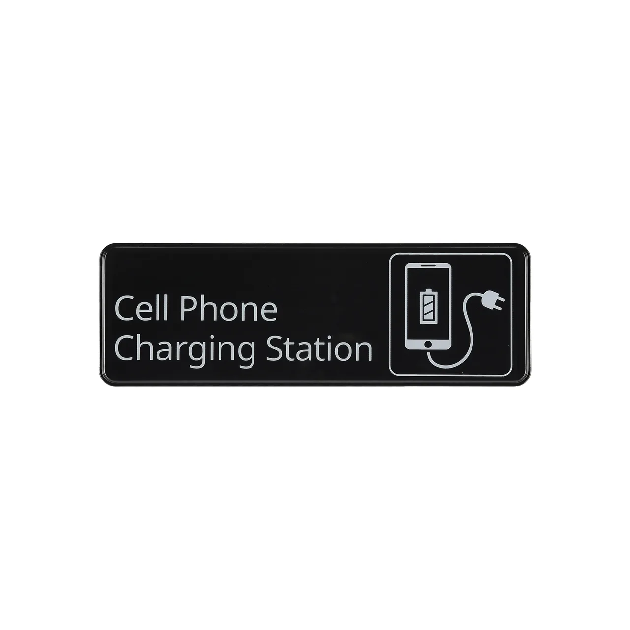 CAC China SCE3-CG10 Compliance Sign, 9" x 3"H, Cell Phone Charging Station, Heavy Plastic, Black