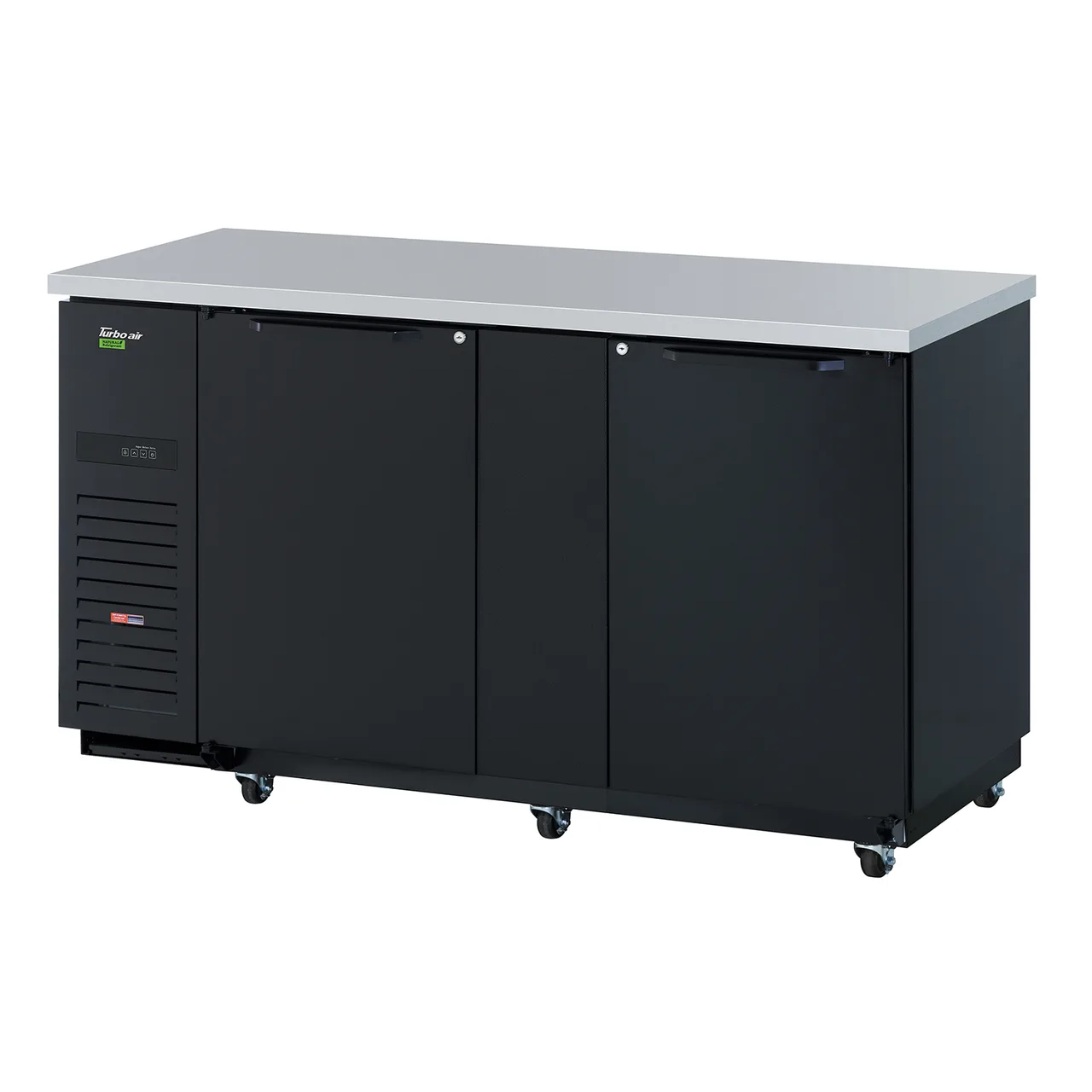 Turbo Air TBB-3SBD-N6 69" Super Deluxe Back Bar Cooler with Solid Door, Two Section, 23 cu. ft.
