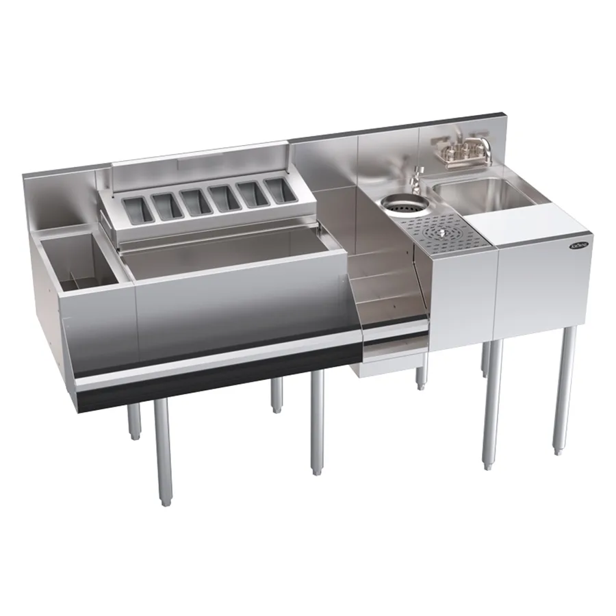 Krowne KR24-MX60-10 60" Blender Station Underbar Ice Bin/Cocktail Station w/ 10 Circuit - 92 lbs