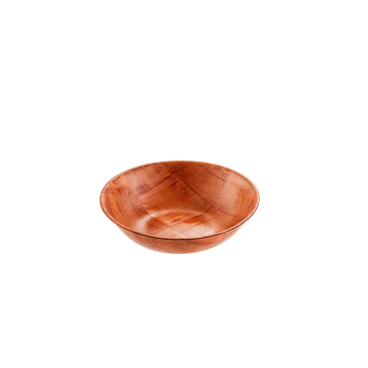 CAC China TWSB-08 8" Round Wooden Bowl, Woven Wood, Stain, Acid, Oil & Odor Resistant, 8" Diameter