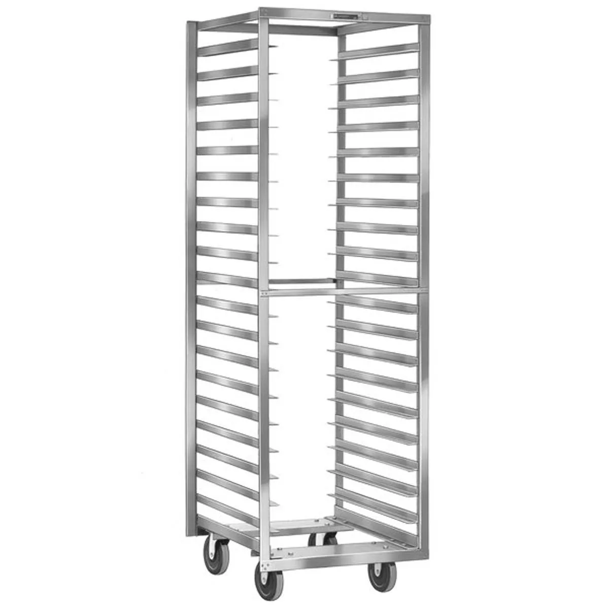Lakeside 172 18 Pan End Load Full Height Stainless Steel Bun / Sheet Pan Rack w/ 3" Bottom Load Slides