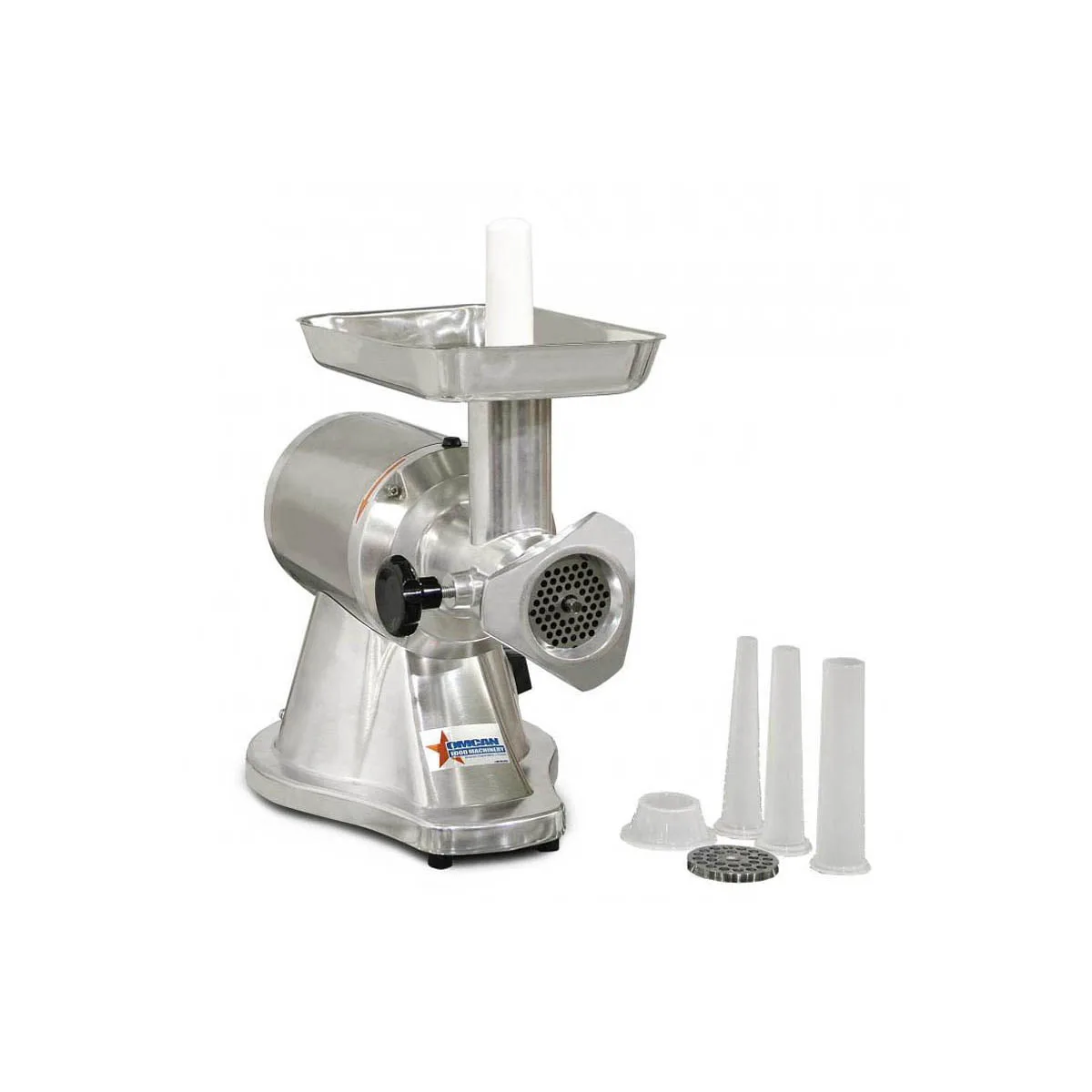 Omcan USA 21720 Electric Meat Grinder, #12 HUB, 1 HP, 110V/60Hz, Body, Pan, Plates, 200 RPM