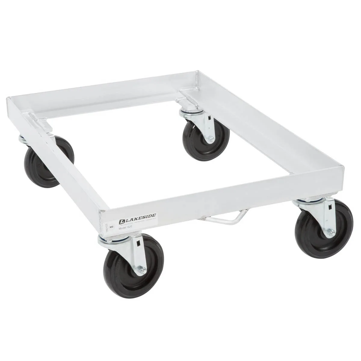 Lakeside 620 Aluminum Sheet Pan Dolly, Single Stack, 500 lb, 5" Swivel Casters, NSF
