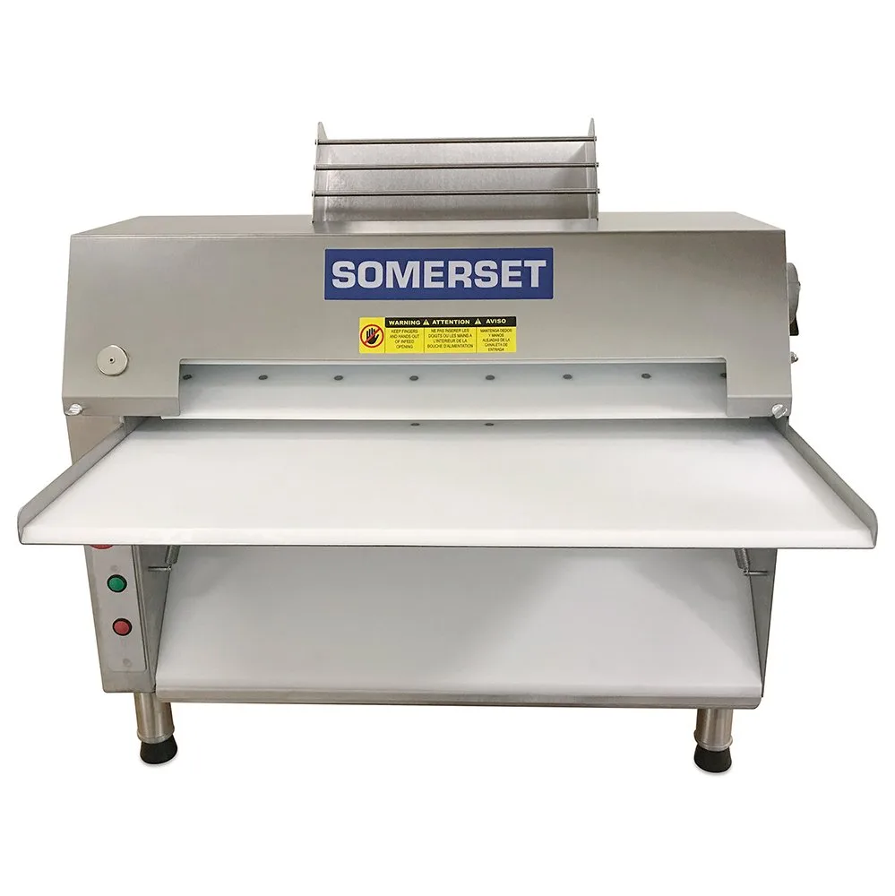 Somerset CDR-2500 Countertop Double Pass Dough Roller, 25" Synthetic Non-Stick Rollers, Side Operation