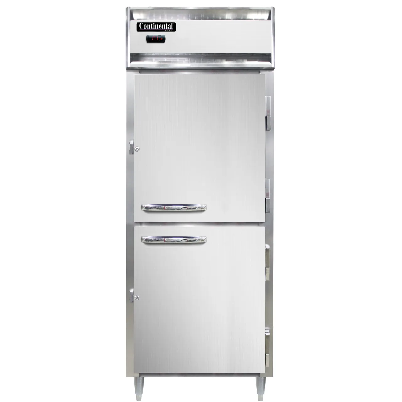 Continental DL1WE-PT-HD 1-Section Heated Holding Cabinet, 22 cu ft, Stainless Steel Front, Solid Half-Doors, 3 Shelves